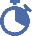 gray-blue icon of a time clock